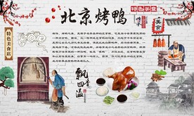 北京烤鸭背景墙