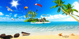 大海沙滩背景墙