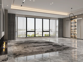 现代极简 轻奢客厅 空场景