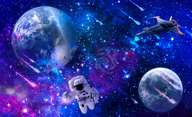 唯美星空星球背景墙