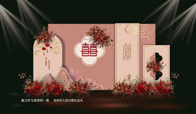 红色香槟婚礼背景