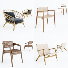 现代北欧休闲沙发椅凳