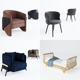 现代北欧休闲沙发椅凳