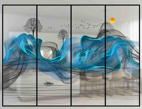 高清分层透明底推拉门打印图