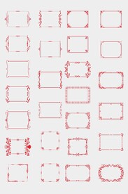 中式欧式矢量花纹边框