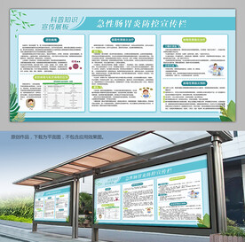 急性肠胃炎宣传栏背景板展架灯箱