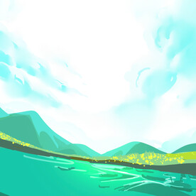 国潮插画山水元素