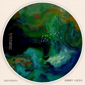 水墨山水装饰画