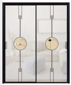 高清透明底推拉门打印图图片