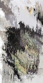 抽象色块笔触拼接油画玄关