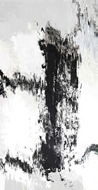 黑白灰抽象色块笔触拼接油画玄关