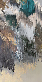 灰色轻奢手绘抽象油画装饰画