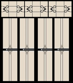 高清分层透明底推拉门打印图一套