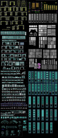 古门屏风雕花CAD图块图库 