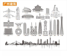 广州地标建筑线稿