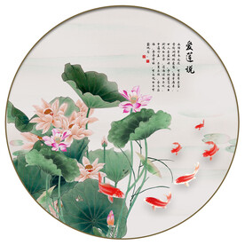荷花锦鲤图