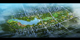 生态湿地公园鸟瞰效果图