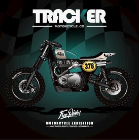 黑绿格子摩托车