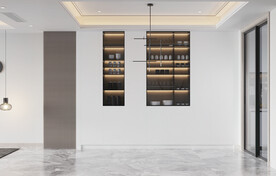 现代极简餐厅背景墙