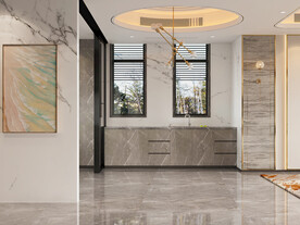 现代极简 轻奢餐厅 空场景