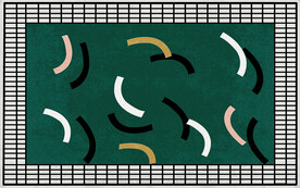 绿现代简约北欧轻奢几何抽象地毯