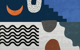 蓝色几何现代北欧抽象地毯