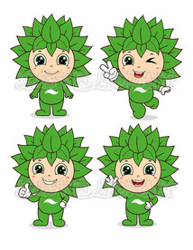 卡通绿叶精灵百分百创新版