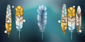 轻奢装饰画 羽毛