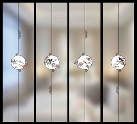 高清分层透明底推拉门打印图