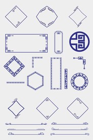 CDR矢量中式花纹边框