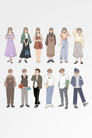 扁平风人物穿搭休闲篇合集