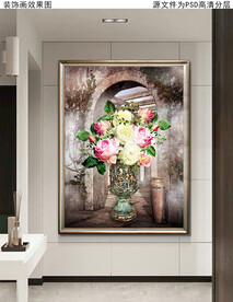 欧式复古油画玄关