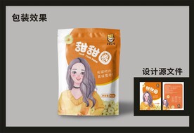 休闲零食包装效果图和平面图  