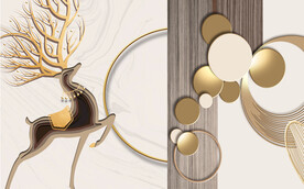 轻奢装饰画 几何图形 马