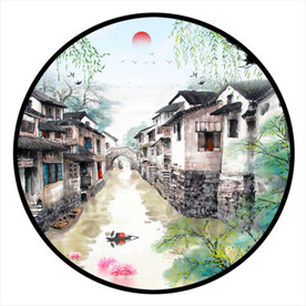 水墨意境江南山水