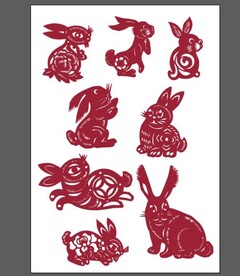 兔子纹样 剪纸