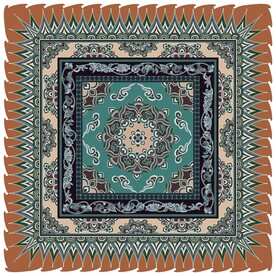 敦煌壁画桃形瓣莲花纹藻井图案