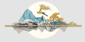 轻奢装饰画 光影立体画 麋鹿