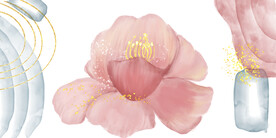 轻奢装饰画 粉色花朵 三联画