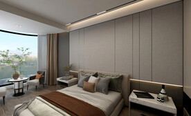 现代轻奢卧室背景墙