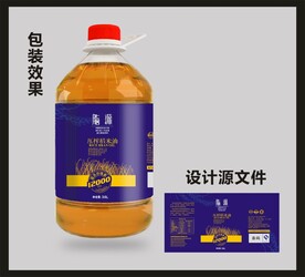 食用油包装效果图+平面图
