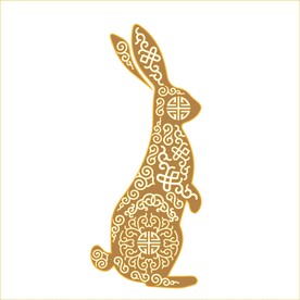 兔传统插画矢量