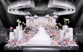 粉紫色婚礼效果图