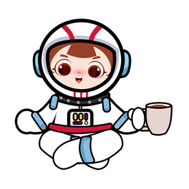 宇航员喝茶