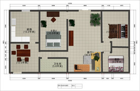 200平大房间布置图