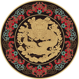 龙盘龙团龙中式纹样