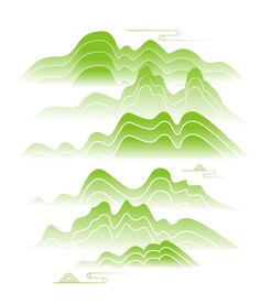 国潮中国风中式水墨山水山纹