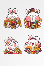 新春兔年国潮生肖IP财源滚滚招