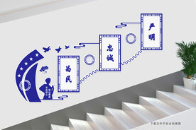 公安局派出所警营楼梯楼道文化墙