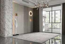 现代极简 轻奢客厅 空场景